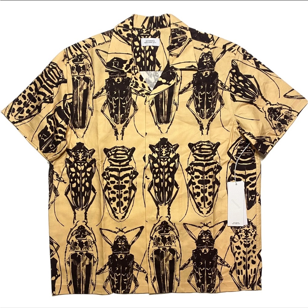 SATURDAYS NYC Entomology Short Sleeve Shirt Yellow